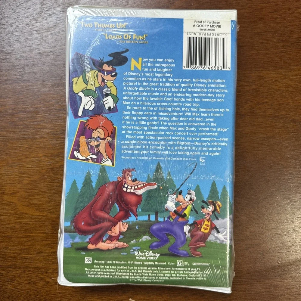 Vintage Walt Disney Goofy Movie (VHS, 1995). Original Shrink Wrap NIP